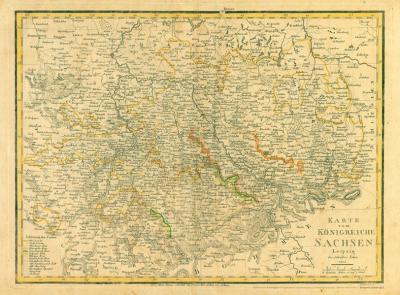 Hist. Karte: Napoleon - KÖNIGREICH SACHSEN 1813 