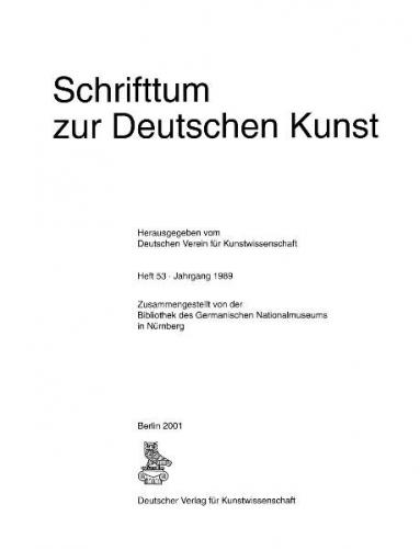 Schrifttum zur deutschen Kunst 