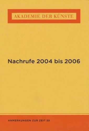 Nachrufe 2004 bis 2006 