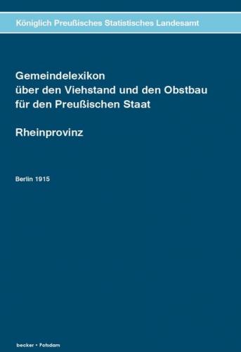 Gemeindelexikon über den Viehstand und den Obstbau. 