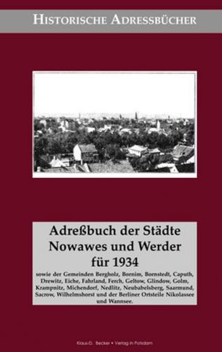 Adreßbuch der Städte Nowawes und Werder für 1934 