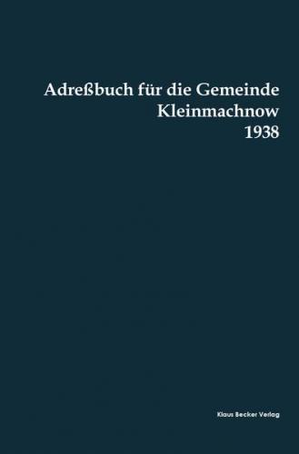 Adreßbuch für die Gemeinde Kleinmachnow, 1938 