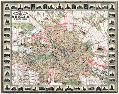 Stadtplan Monumentalplan der Reichshauptstadt Berlin 1896 