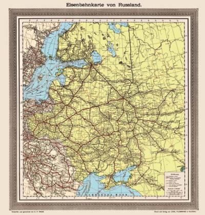 Eisenbahnkarte von Russland 1898 