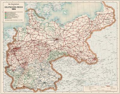 Die Eisenbahnen im Deutschen Reich 1914 - Eisenbahn-Übersichtskarte 