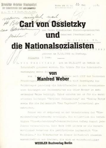 Carl von Ossietzky und die Nationalsozialisten 