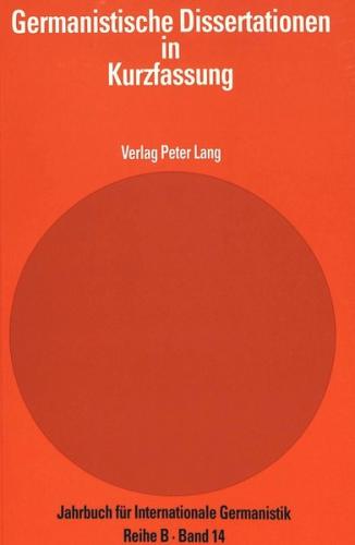 Germanistische Dissertationen in Kurzfassung 