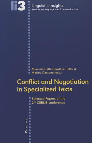 Conflict and Negotiation in Specialized Texts 