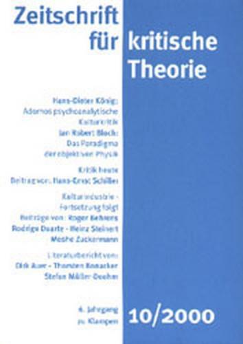Zeitschrift für kritische Theorie / Zeitschrift für kritische Theorie, Heft 10 