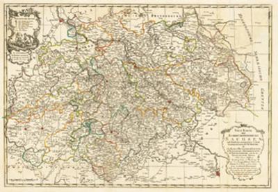 Postreisekarte - Neue Karte des Kurfürstentums Sachsen, mit Thüringen und Anhalt 1758 
