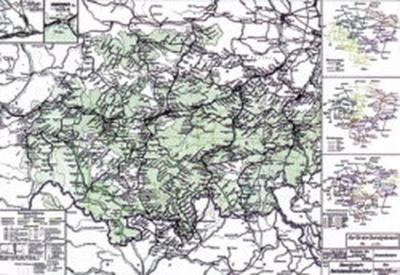 Übersichtskarte des Reichsbahnstreckennetzes in Thüringen 1939 [gefaltet] 
