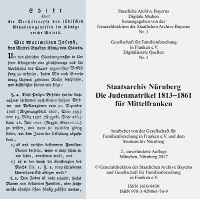 Die Judenmatrikel 1813-1861 für Mittelfranken (Audio-Mp3) 