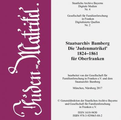 Die 'Judenmatrikel' 1824-1861 für Oberfranken (Audio-Mp3) 