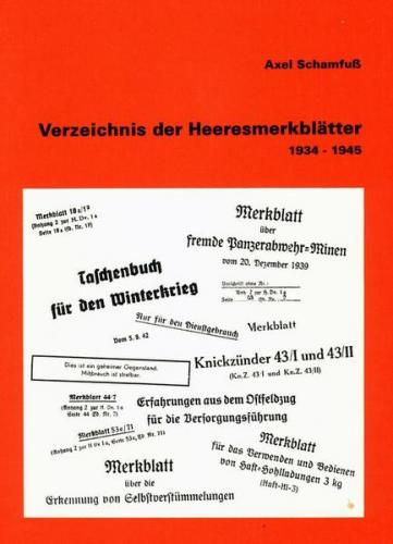 Verzeichnis der Heeresmerkblätter 1934-1945 