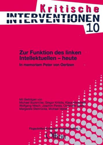 Zur Funktion des linken Intellektuellen - heute 