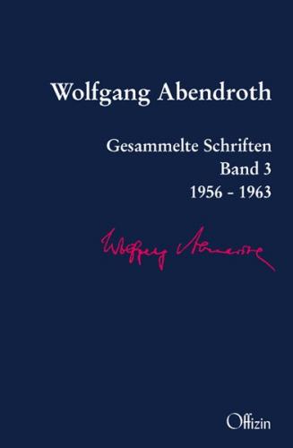 Wolfgang Abendroth Gesammelte Schriften 