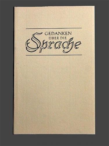 Gedanken über die Sprache 