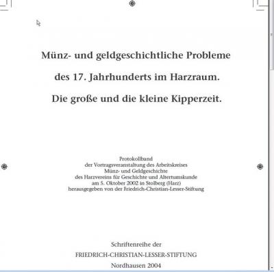 Münz- und geldgeschichtliche Probleme des 17. Jahrhunderts im Harzraum. 