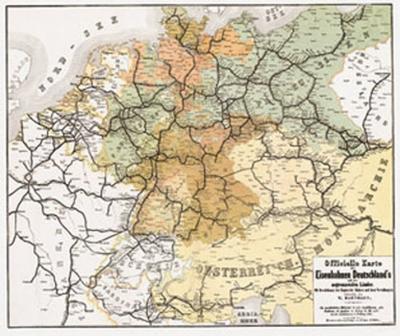 Officielle Karte der Eisenbahnen Deutschlands und der angrenzenden Länder 1862/1863 