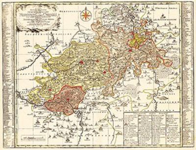 Historische Karte: VOGTLAND. Neustädtischer Kreis | Neustädtische Kreis. Ämter Arnshaugk, Miltenfurth, Weyda und Ziegenrück  1757 (Plano) 