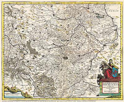 Karte des Landes Thüringen 1690 