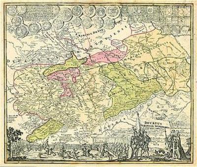 Historische Karte: Burgen-, Ritter- und Klosterkarte Thüringen und Sachsen 1000-1400. Tab. II - 1732 (Plano) 