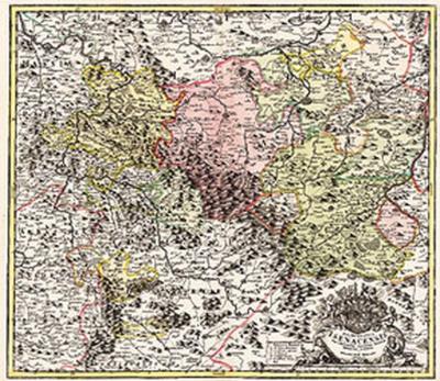 Historische Karte: Fürstentum Eisenach 1716 (Plano) 