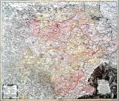 Historische Karte: Land Thüringen 1740 (Plano) 