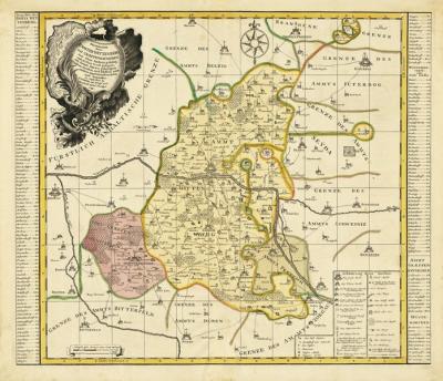 Historische Karte: Amt Wittenberg, Amt Gräfenhainichen und Amt Seyda 1749 (Plano) 