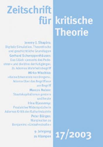 Zeitschrift für kritische Theorie / Zeitschrift für kritische Theorie, Heft 17 