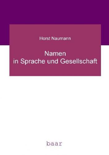 Namen in Sprache und Gesellschaft 