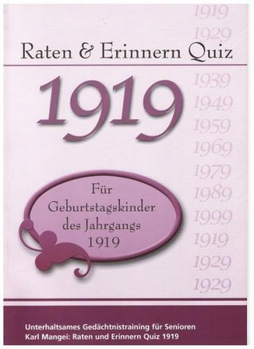 Raten und Erinnern Quiz 1919 