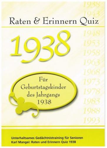 Raten und Erinnern Quiz 1938 