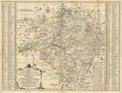 Historische Karte: VOGTLAND. Vogtländischer Kreis. Ämtern Plauen, Pausa, Voigtsberg sowie die Herrschaft Ascha 1758 (Plano) 