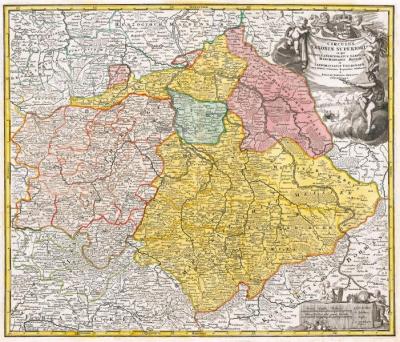 Hist. Karte: Kreis OBERSACHSEN 1707 - Herzogtum Kurfürstentum Sachsen, Meissen, Thüringen 