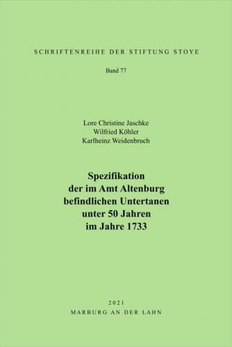 Spezifikation der im Amt Altenburg befindlichen Untertanen unter 50 Jahren im Jahre 1733 
