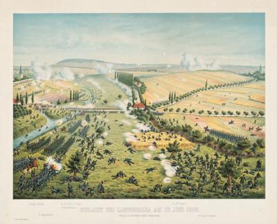 Schlacht bei Langensalza am 27. Juni 1866 [Plano 60 x 48 cm] 