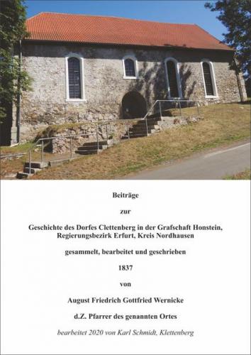 Beiträge zur Geschichte des Dorfes Clettenberg [Klettenberg] in der Grafschaft Honstein, Regierungsbezirk Erfurt, Kreises Nordhausen 