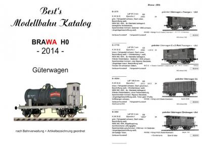 Best`s Modellbahn Katalog Brawa H0 Güterwagen 2014 bebildert (Format: A5) 