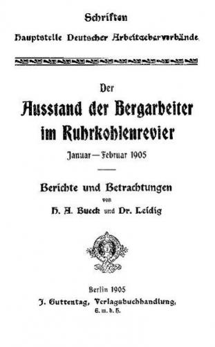 Der Ausstand der Bergarbeiter im Ruhrkohlerevier Januar-Februar 1905, eBook (Faksimilie) (Ebook) 