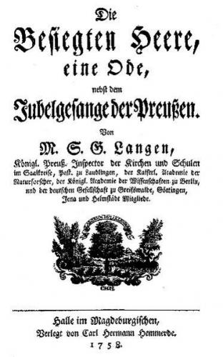 Die Besiegten Heere, eine Ode, nebst dem Jubelgesange der Preußen. Halle 1758, eBook (Ebook) 