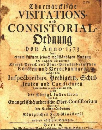 Churmärckische Visitations- und Consistorial-Ordnung von Anno 1572, Berlin 1761, eBook (Ebook) 