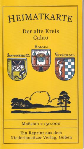 Heimatkarte. der alte Kreis Calau. maßstab 1.150.000. gefalzt 