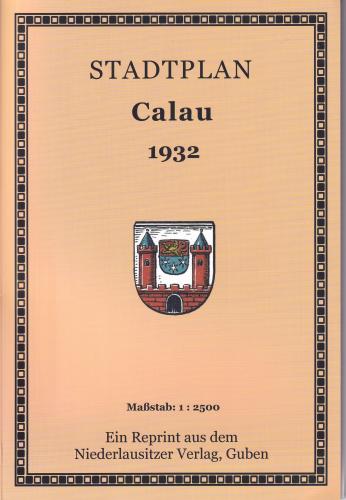 Stadtplan Calau 1932. Masststab 1:2500. gefalzt 
