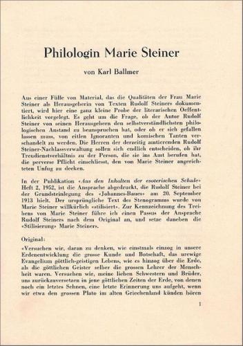 Philologin Marie Steiner 