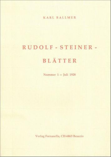 Rudolf-Steiner-Blätter Nr. 1 