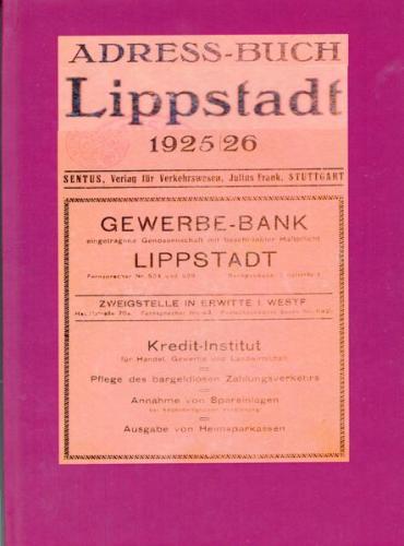 Adressbuch der Stadt Lippstadt 1925/26 (Reprint) 