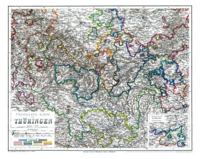 Übersichts-Karte von Thüringen, 1864 