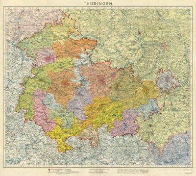 Historische Karte: LAND THÜRINGEN 1942 