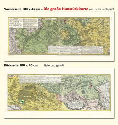 Das alte Hunsrück: Große HUNSRÜCKKARTE 1735 (Plano) 